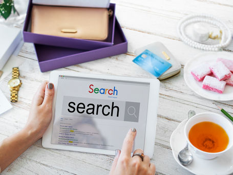 A person doing google optimization to her business.