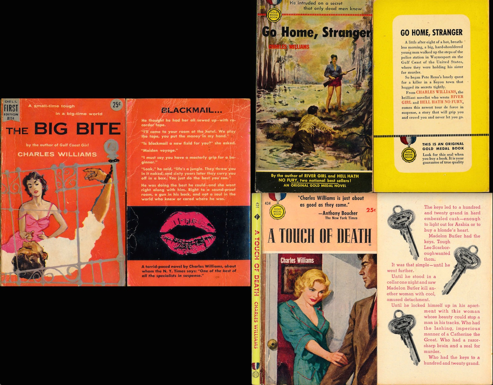 The Big Bite, and Go Home, Stranger, and A Touch of Death (3 vintage paperbacks)