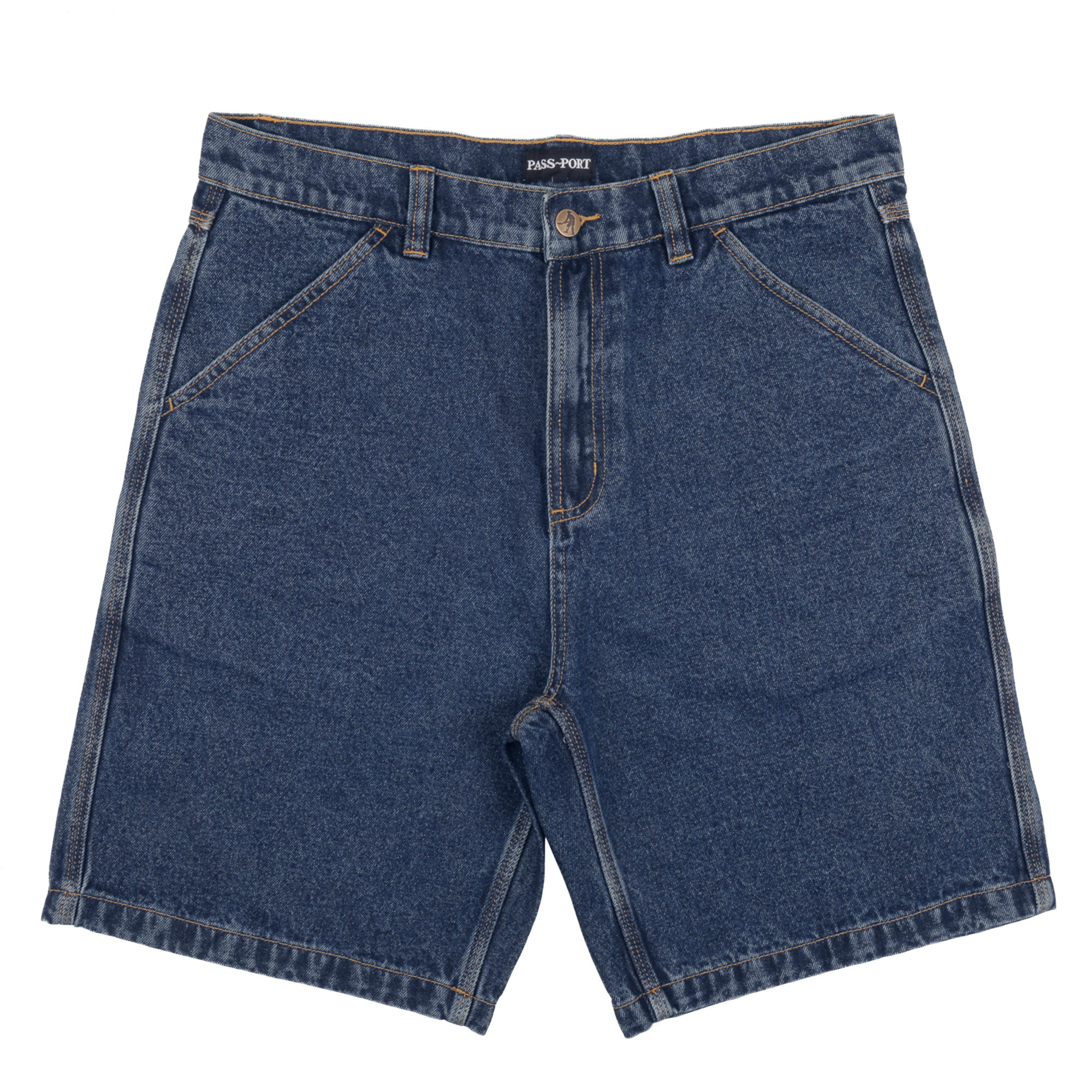 Passport Workers Club Denim Short Washed Dark Indigo