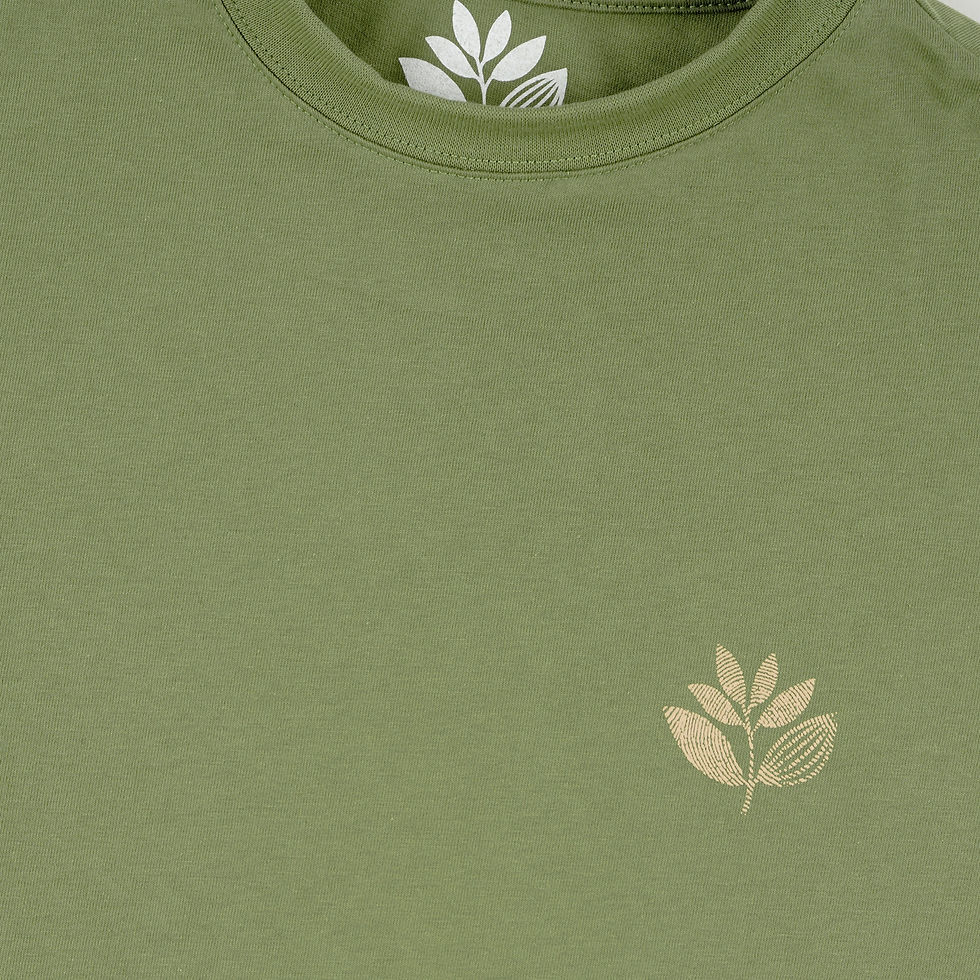 Thumbnail: Magenta Fingerprint Plant Tee Pea Green