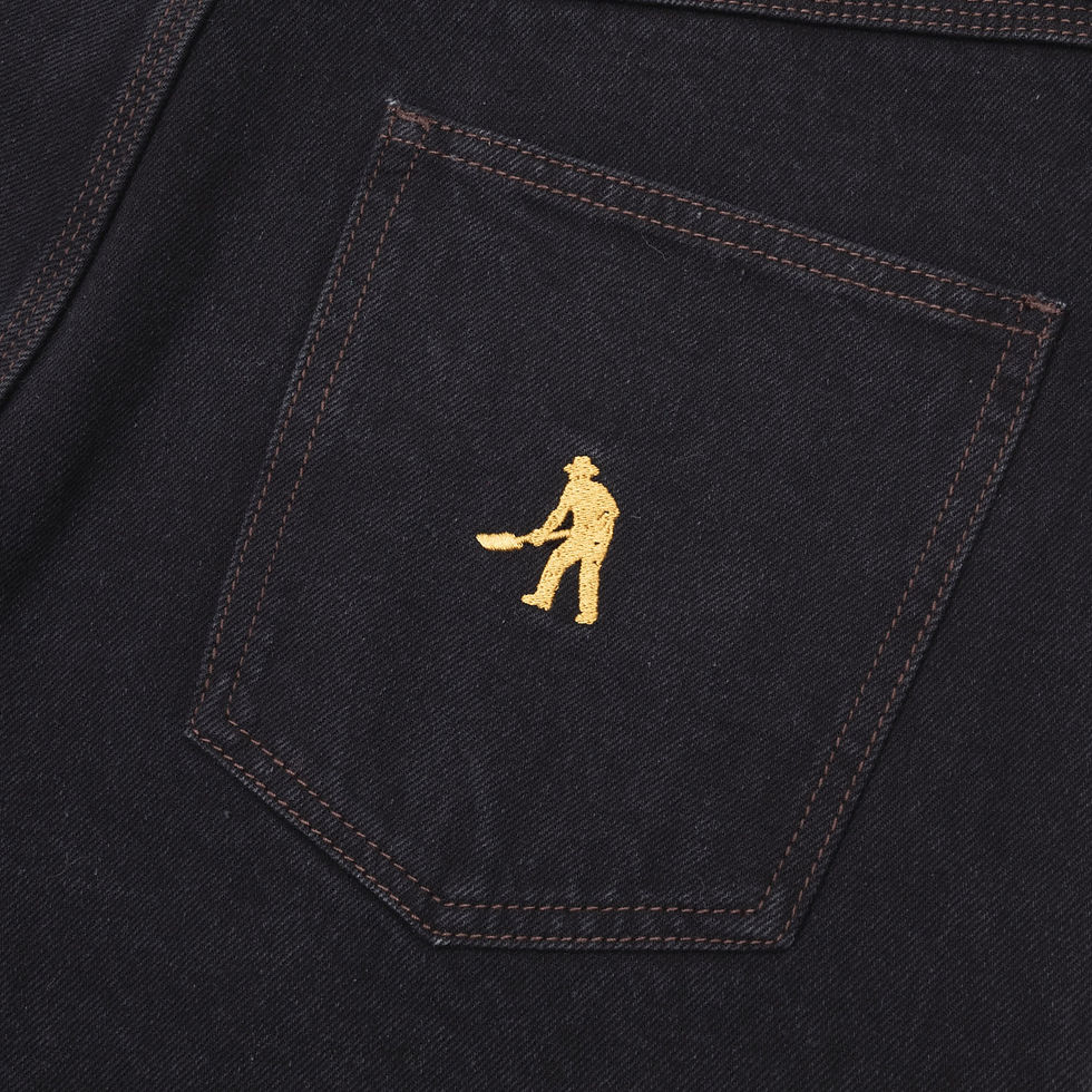 Thumbnail: Passport Workers Club Denim Short Washed Black