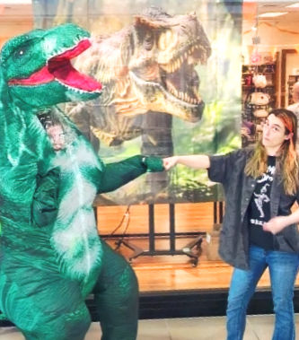 Deeno the Dino with a Fan