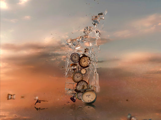 clocks sunrise glass box