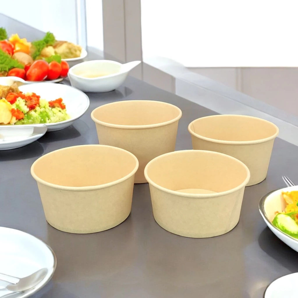 50PCS 390ml/450ml/500ml/750ml Disposable Kraft Paper Bowl