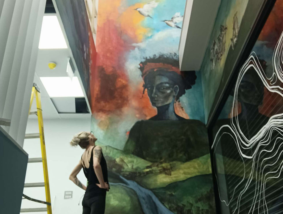 Symbolist mural I created near Olympic Park, London