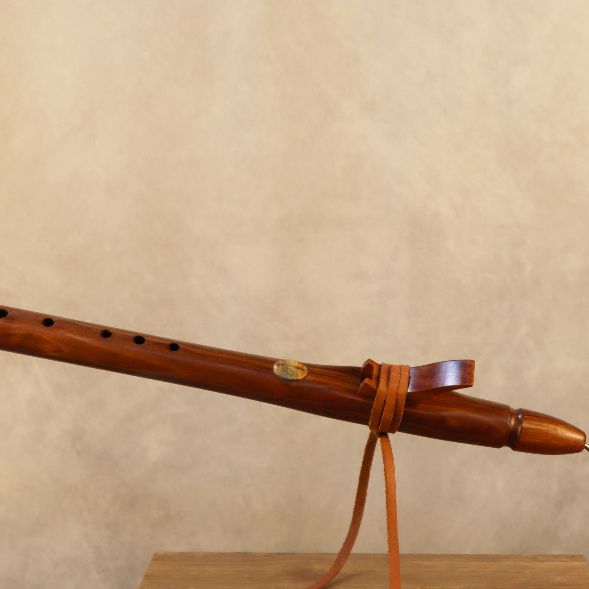 Mid G Native American style flute with claro walnut and canary wood