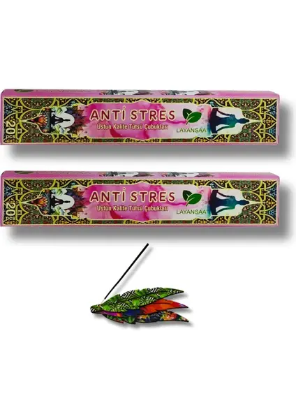 Layansaa Çubuk Tütsü Antistres 40 Adet 2 Paket + Tütsülük 1 Adet