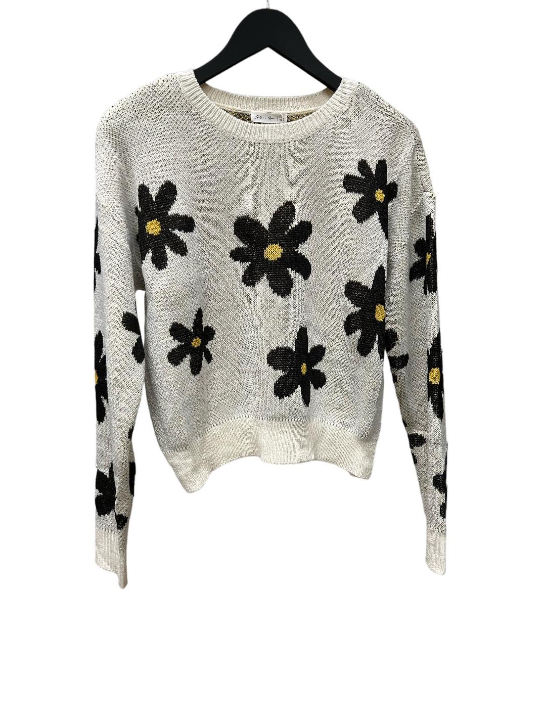 Active USA White Flower Sweater