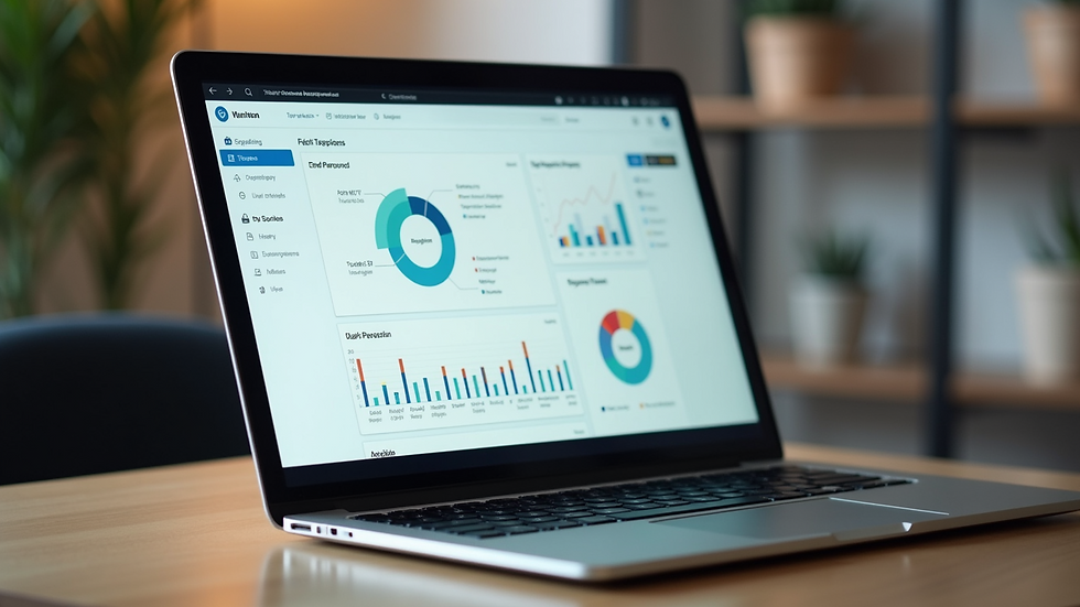 Close-up view of a laptop screen displaying an online course dashboard