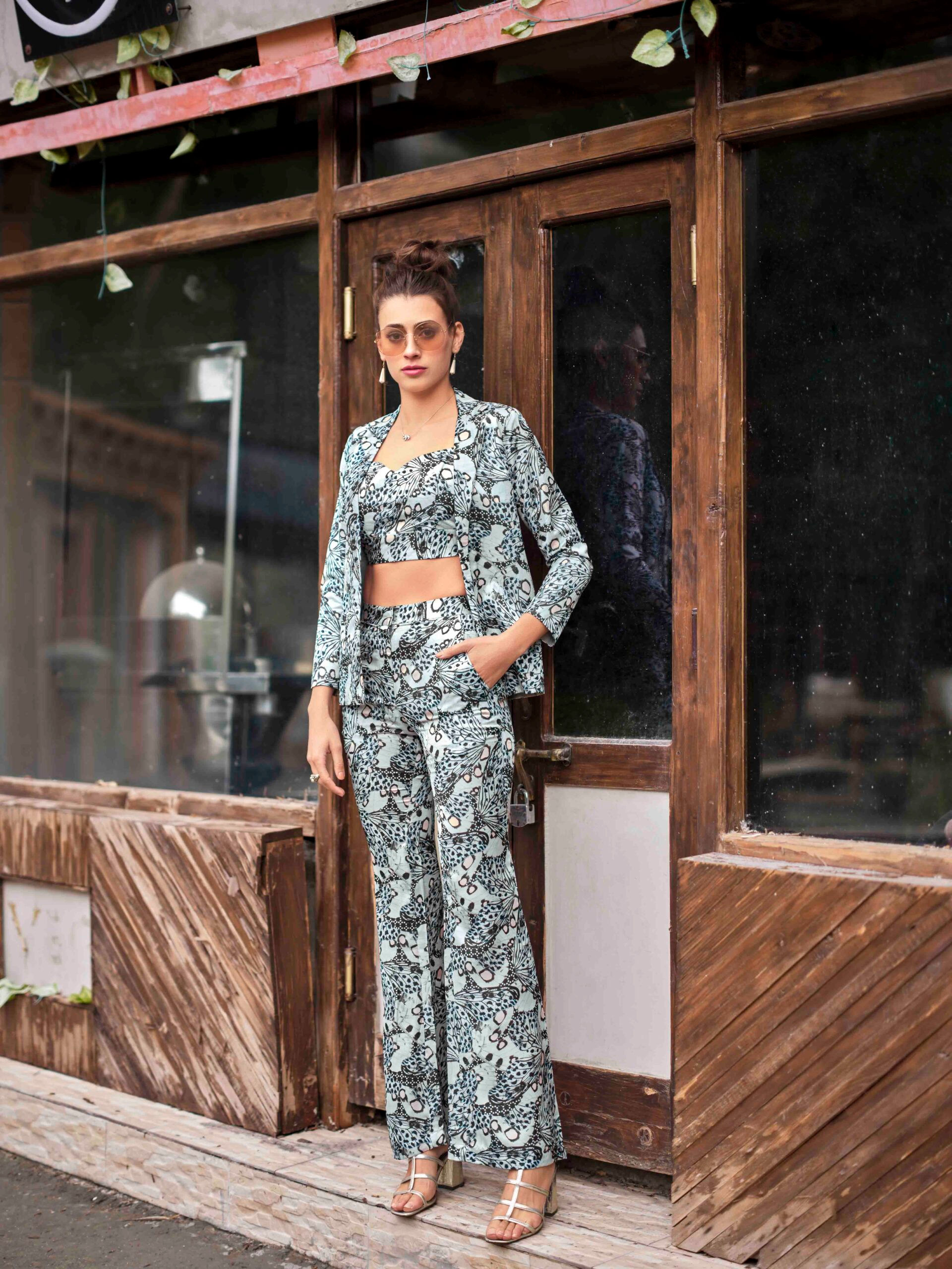 COORDS/BLZ.CT.FP015/Butt.P COORDS -3 PIECE FORMAL BLAZER WITH CROP TOP & TROUSER