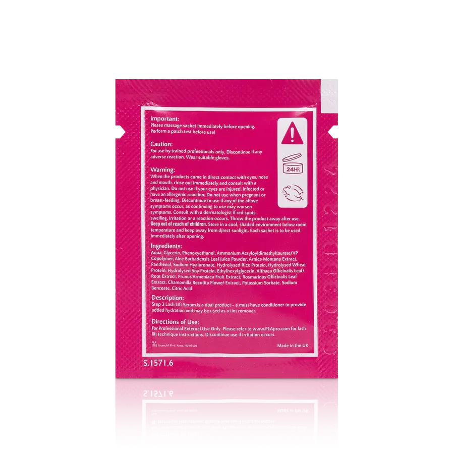 Thumbnail: PLA Lash Lift 10 shot pack step 3 back of package