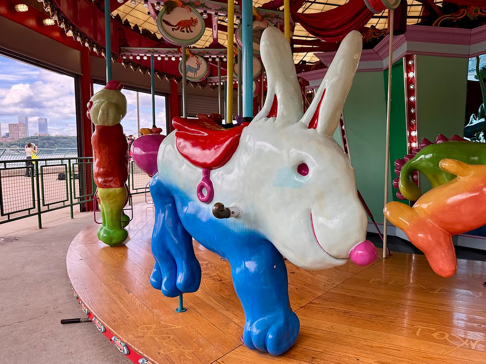 Animals based on children's drawings at Totally Kid Carousel
