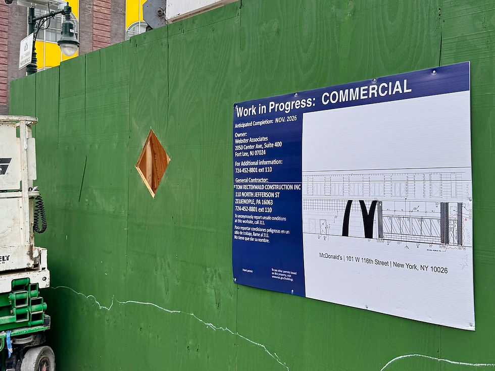 Construction on the restaurant is expected to end in November.