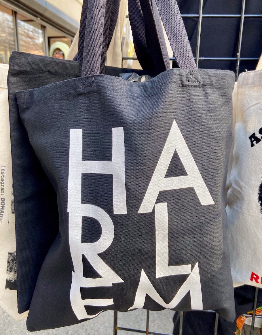 'Harlem' tote from street vendor on 125th Street