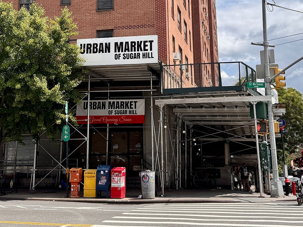 Sign for Urban Market of Sugar Hill in Harlem