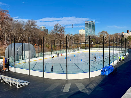 Gottesman Rink in Central Park with views of Harlem
