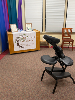 Chair massages at Quarryville Library