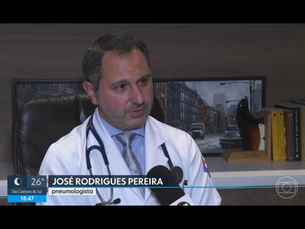 Dr. José Rodrigues Pereira fala ao SP2, da TV Globo, sobre amplitude térmica e saúde respiratória - 19/8/2026