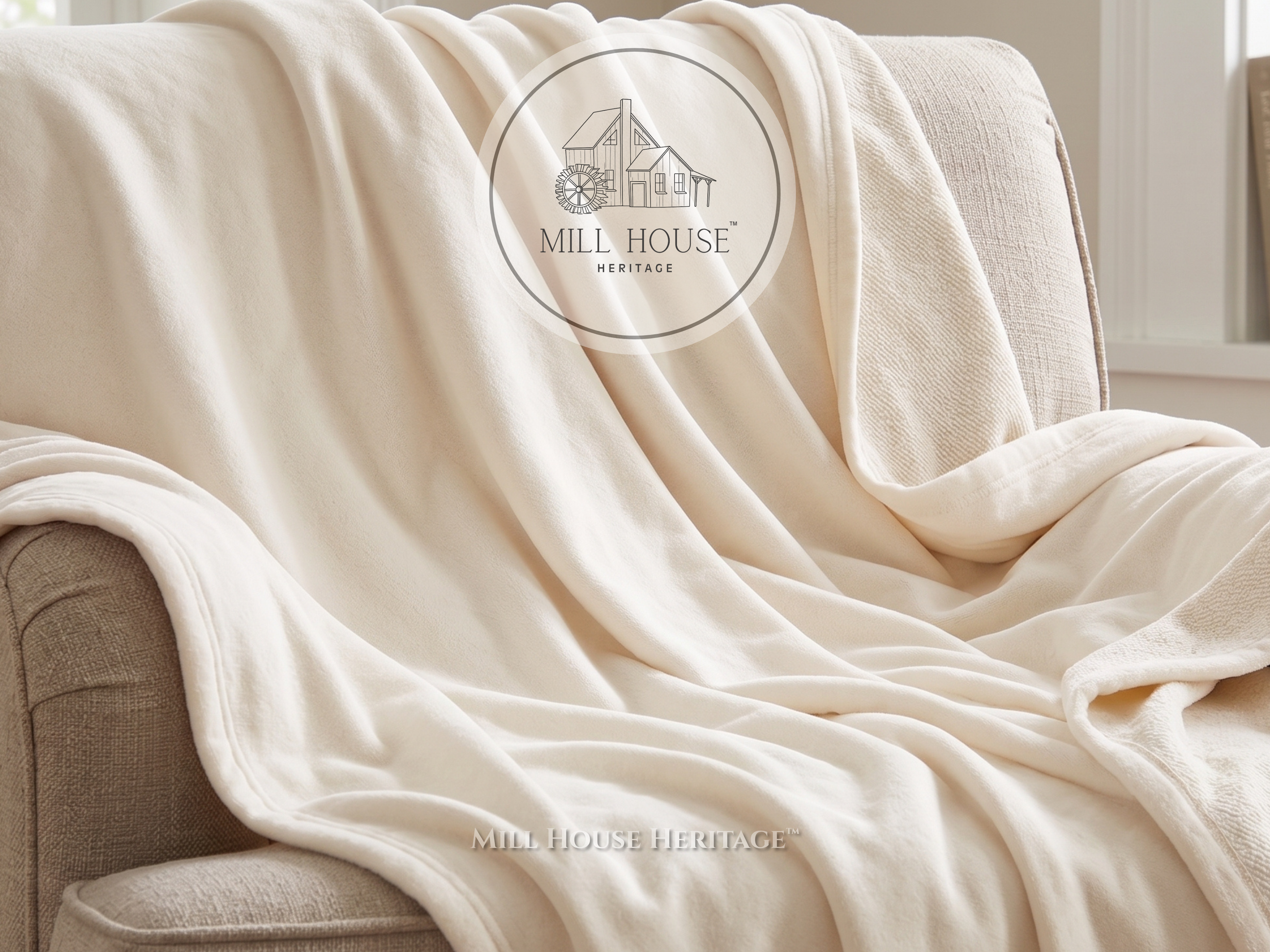 The Heritage Natural French Terry Throw