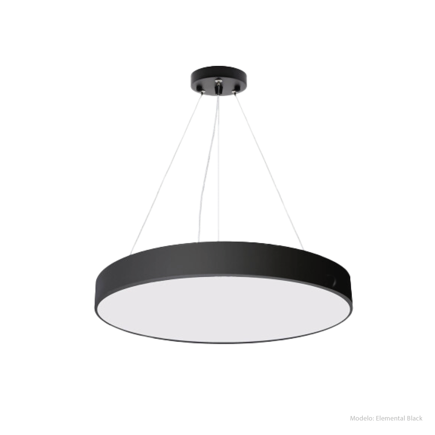 Lámpara colgante de luz led. Dimerizable, tres tipos de luz: fría, neutra , cálida.