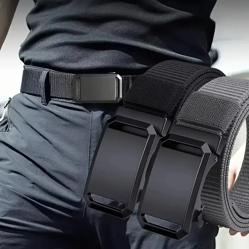 Automatic Buckle Belt Canvas Tactical Workwear Casual Outdoor Military Training