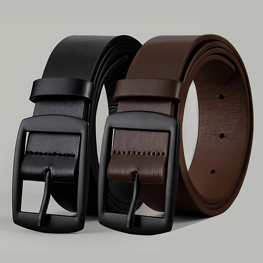New Luxury Belt for Men PU Leather Belt Metal Pin Buckle High Quality Famous Bra