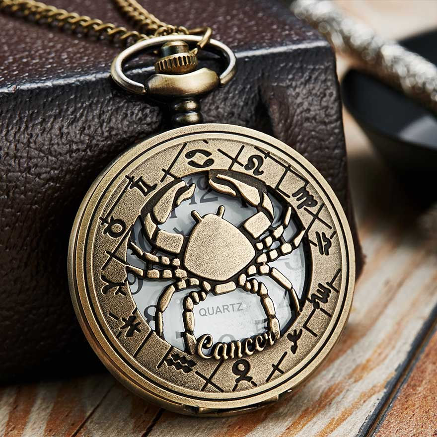Miniatura: 12 creative personality necklace constellations pocket watches retro pocket watc