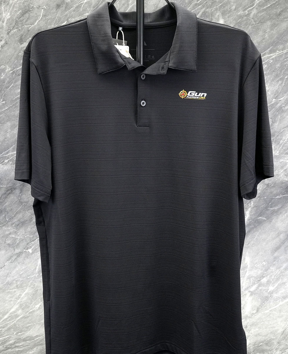 Thumbnail: Adidas Men’s Gun Auctions USA Logo Golf Polo – Black, Large