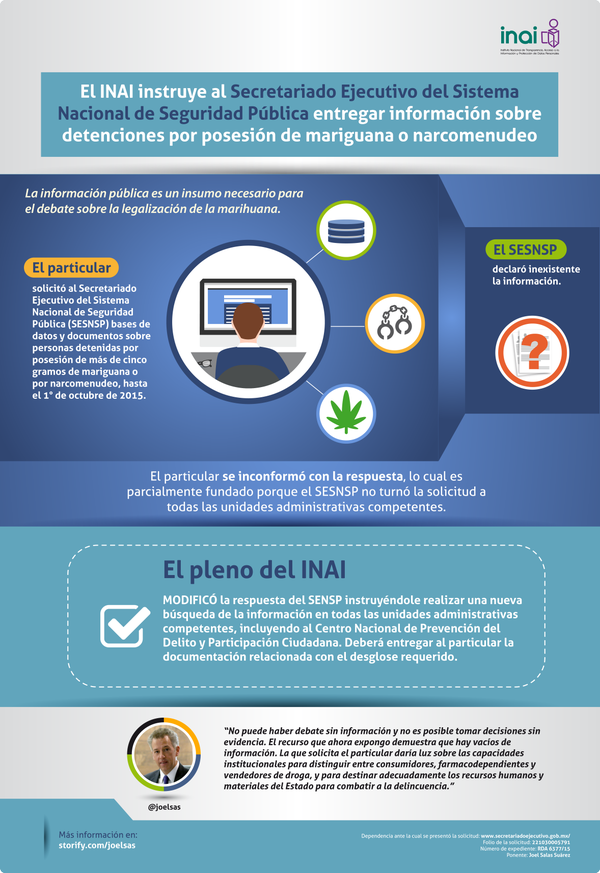 Posicionamiento vs. SESNSP sobre detenciones por posesión de marihuana o narcomenudeo.