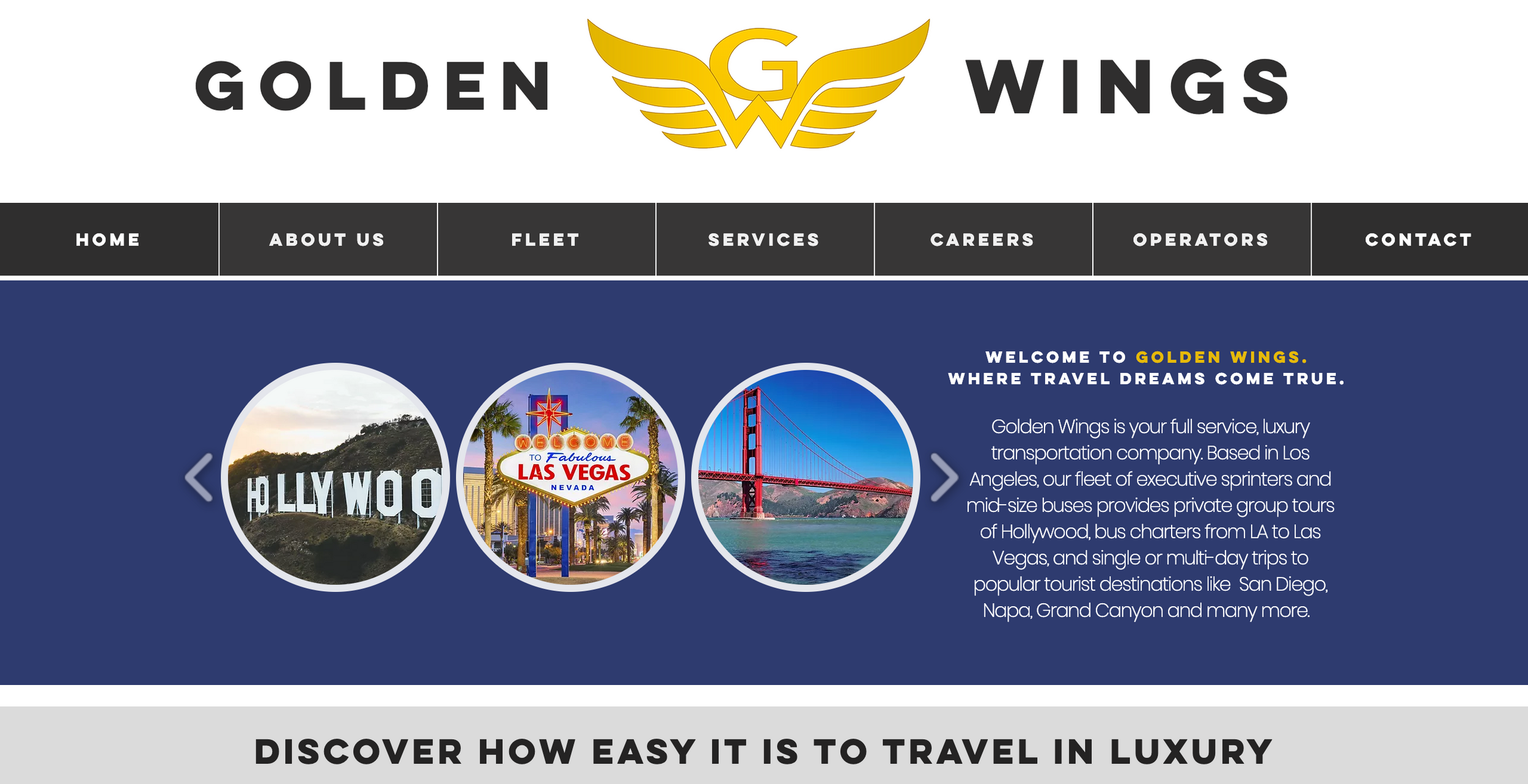 Golden Wings Charter Tours Luxury Transportation Services Los Angeles