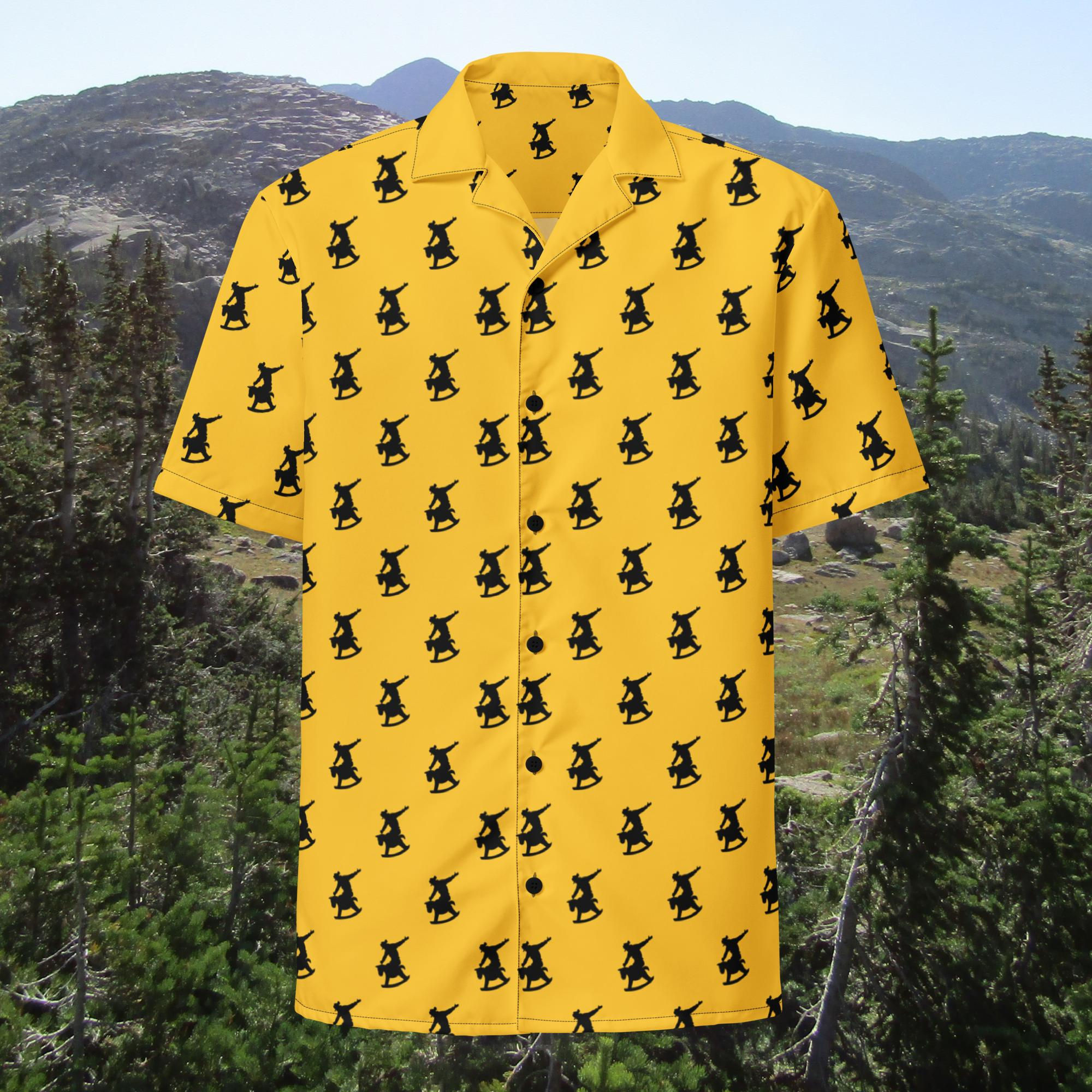 Yellow Unisex “Rocker” button shirt