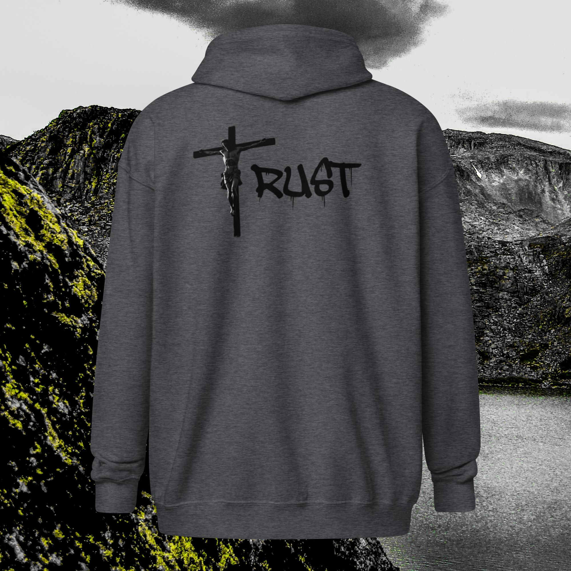 “Trust”Unisex heavy blend zip hoodie