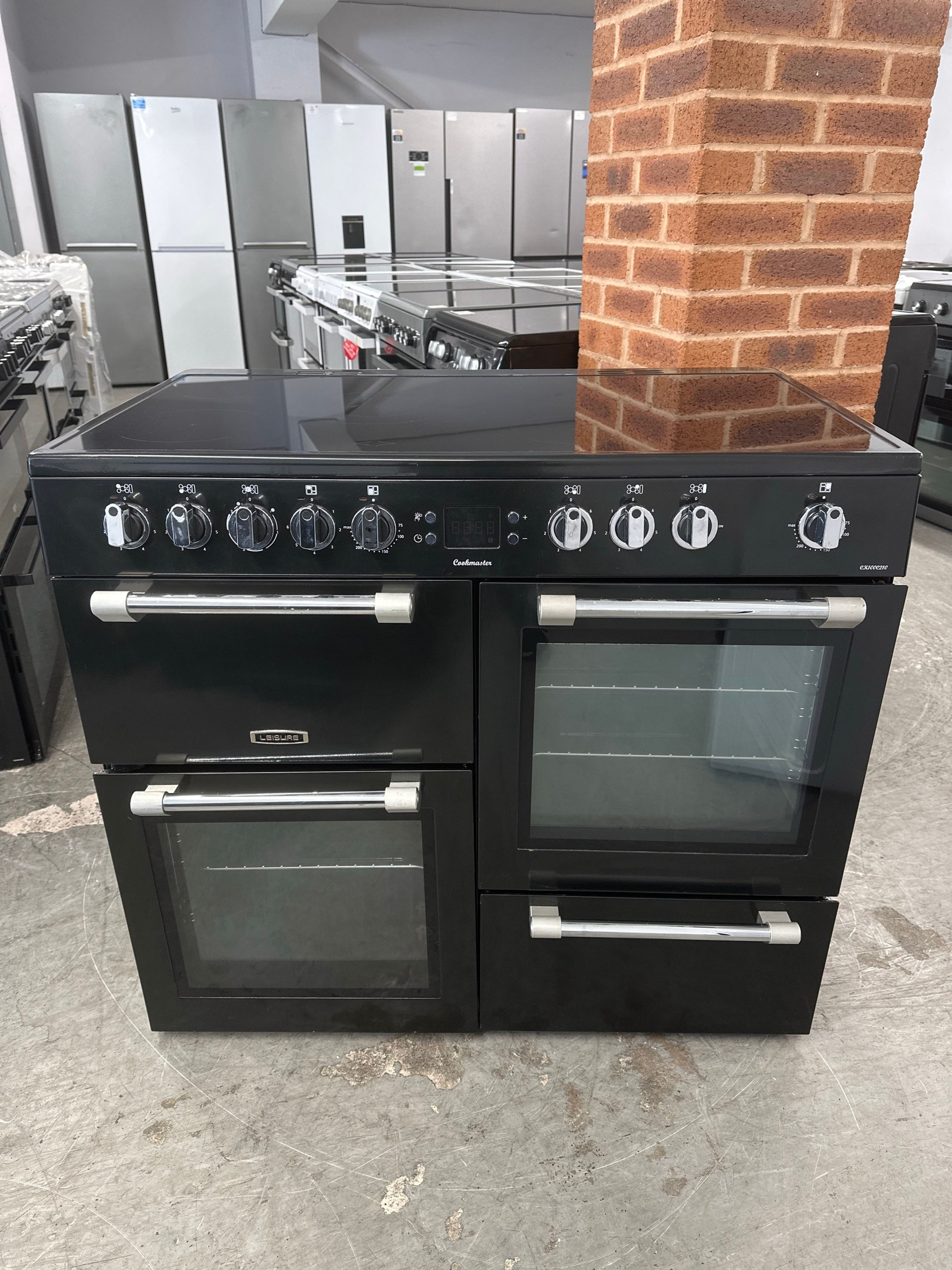 (640) Leisure Cookmaster 100cm Range Ceramic Hob Electric Cooker - CK100C210