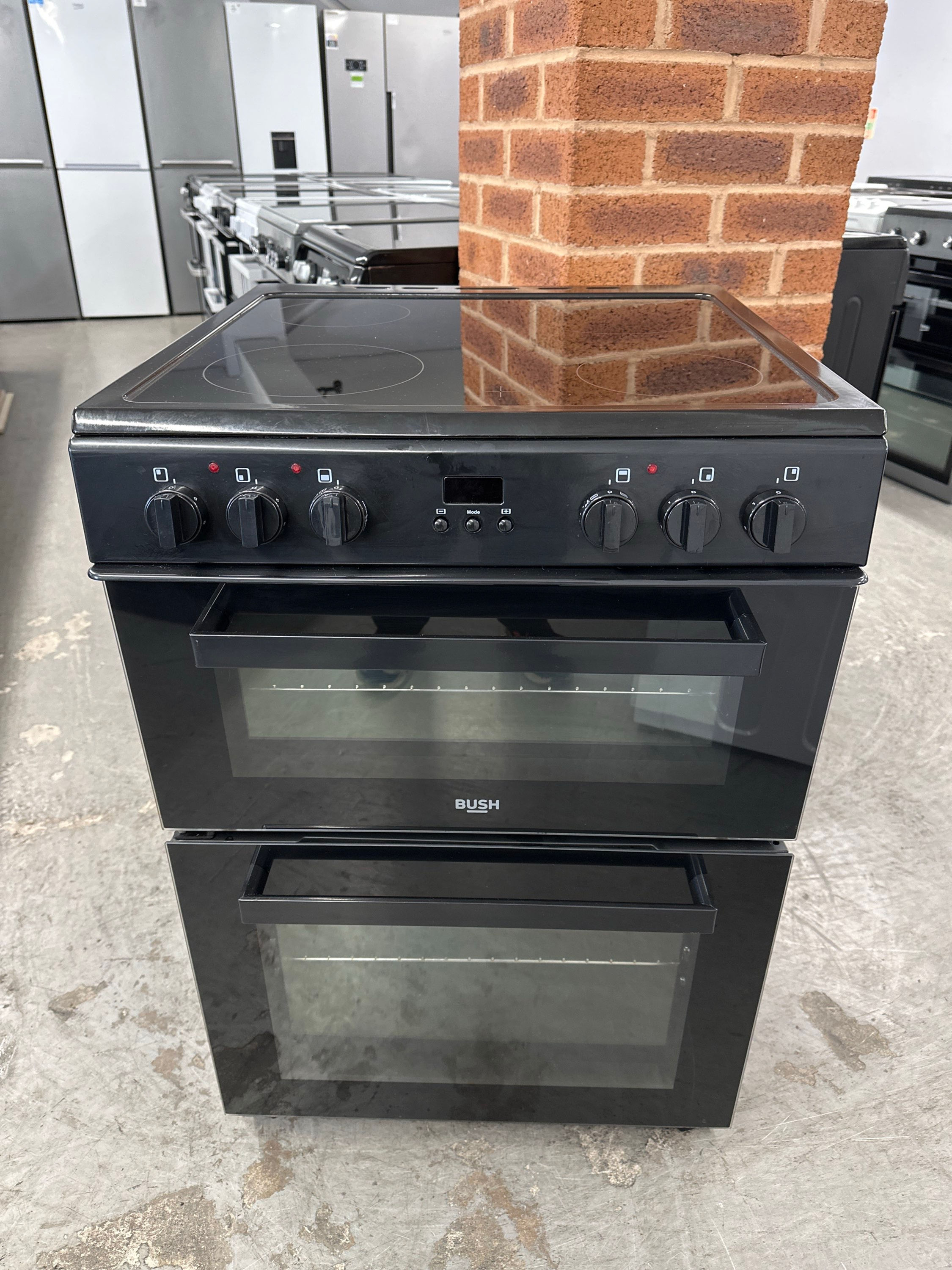 (683) Bush 60cm Ceramic Hob Electric Cooker - CTFS60DBLECB