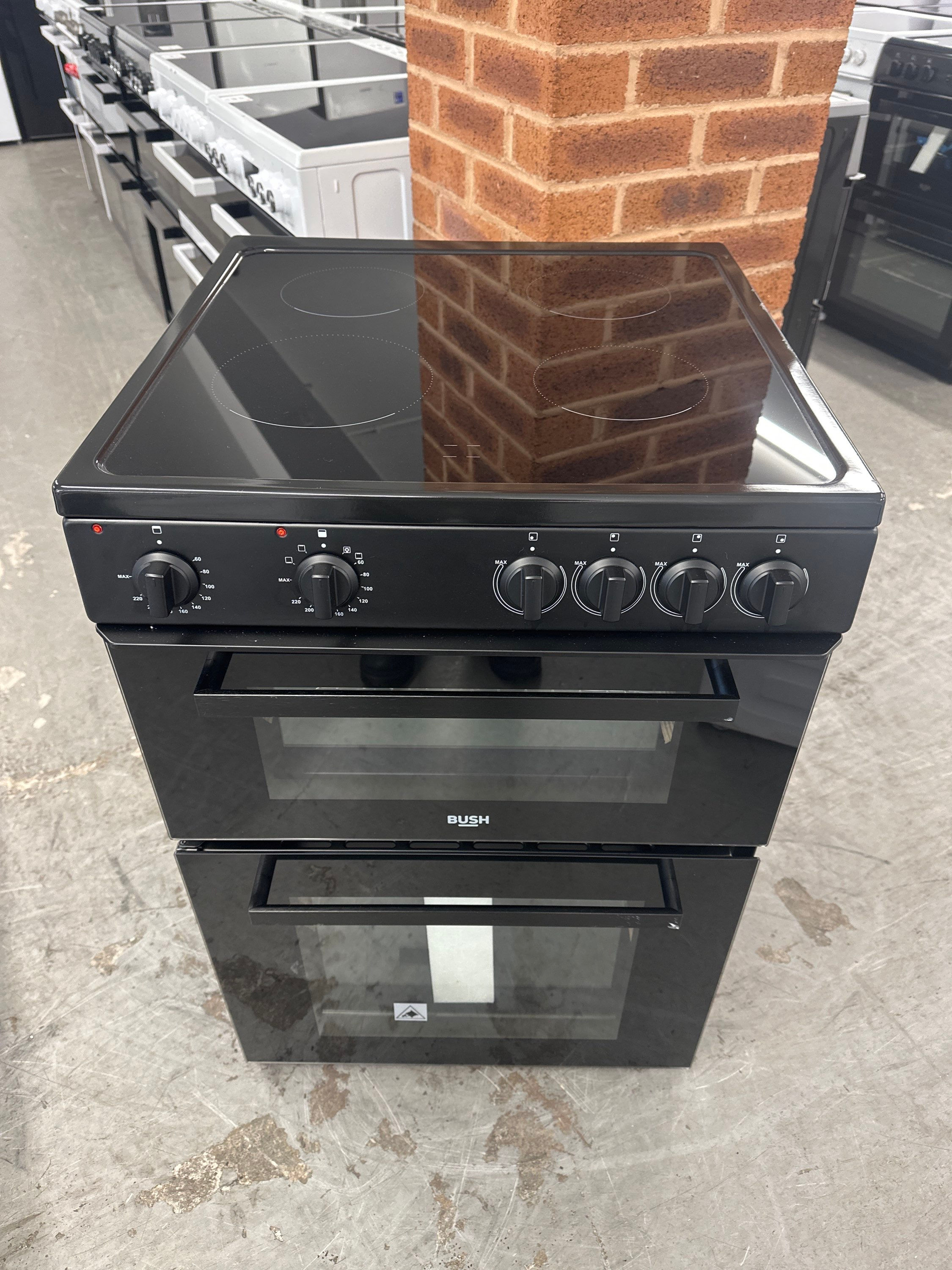 (253) Bush 60cm Ceramic Hob Electric Cooker - B70TCBX