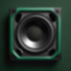 dark green speaker on a black background, realistic.jpg