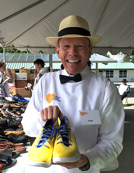 White Pony Express Volunteer Virgil at a Mobile Closet Event