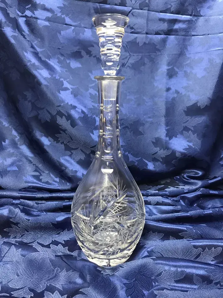 Czech Bohemian Cut Crystal Decanter