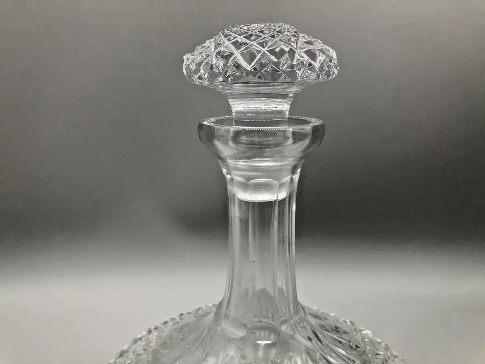 Thumbnail: Stunning Heavy Cut Crystal Ships Decanter