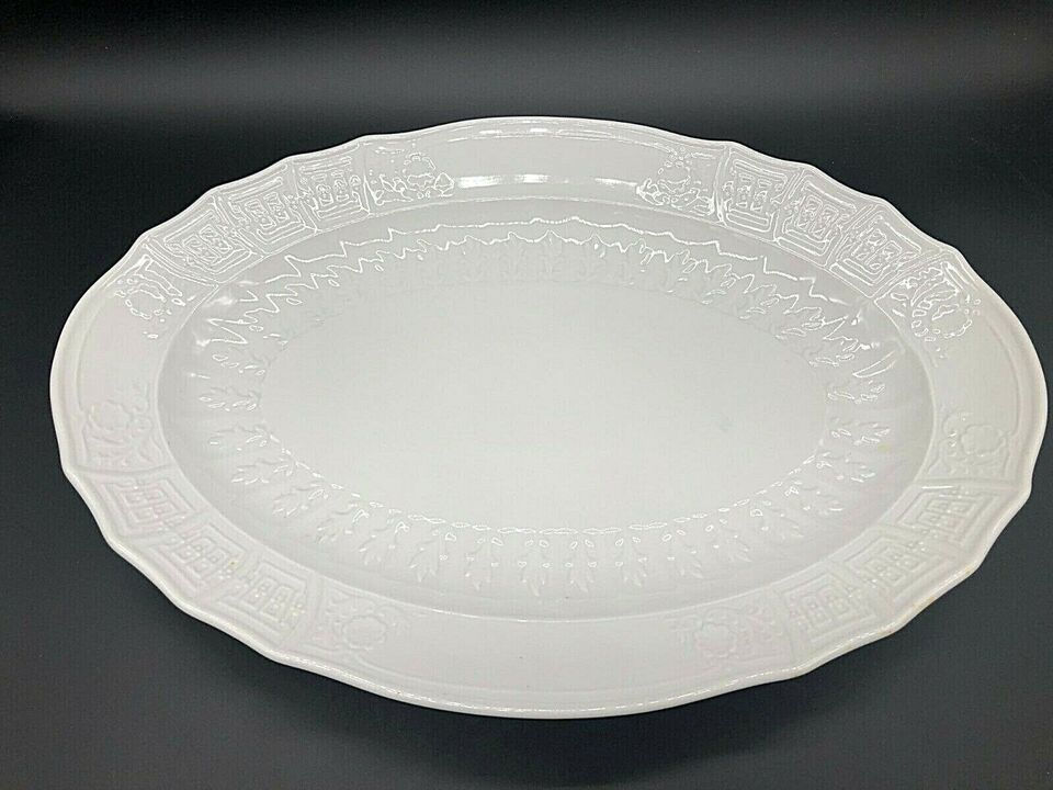 Thumbnail: Large Czech Pirken Hammer White "Rose" Soup Tureen w/ Under-plate