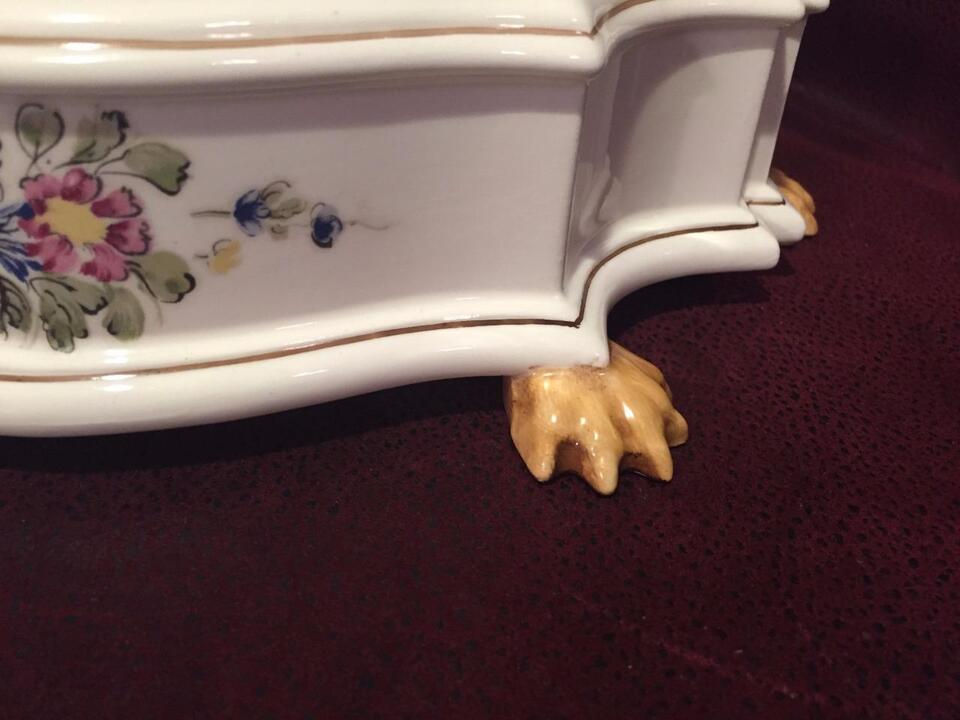 Thumbnail: HAND PAINTED PORCELAIN INKWELL ON CLAW FEET