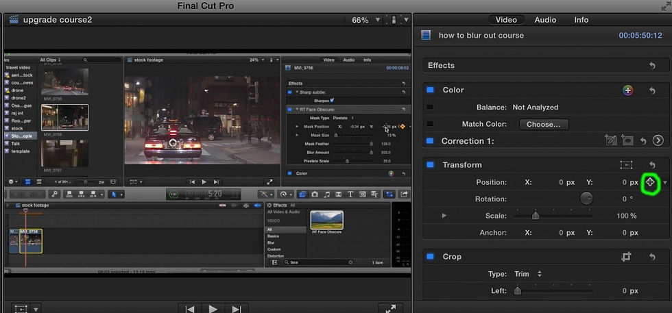 How to do a digital zoom in Final Cut Pro X