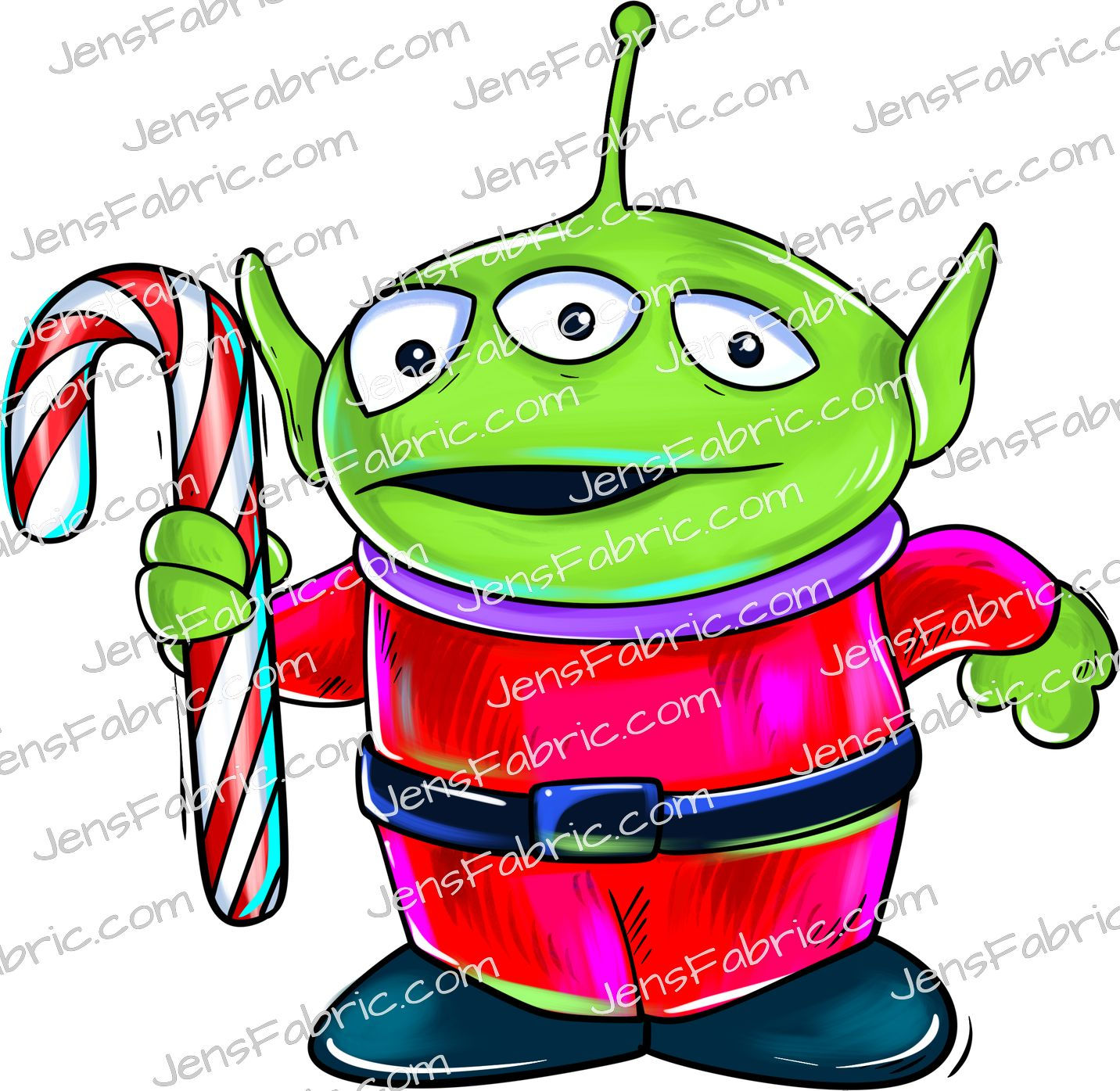 Magical Motif Toy Story 5: Alien Candy Cane Panel {Choose Background Color}