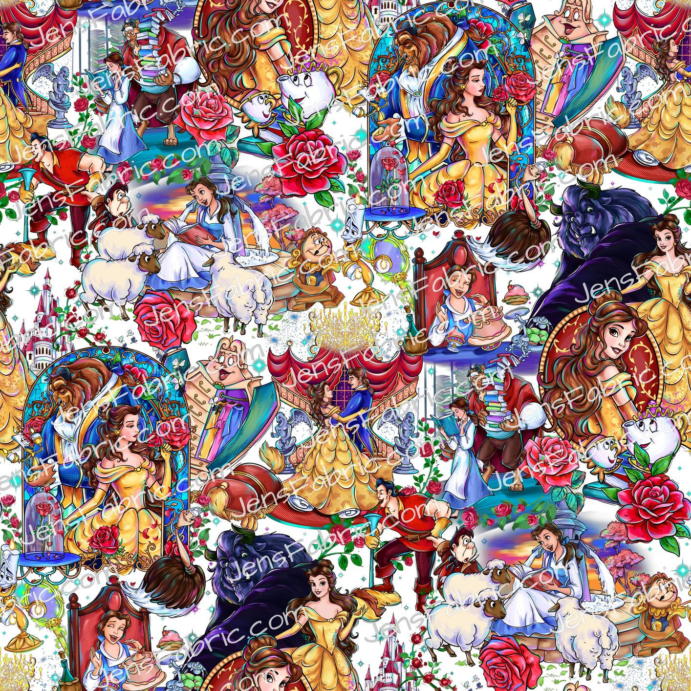 Magical Motif Beauty and the Beast: main on white