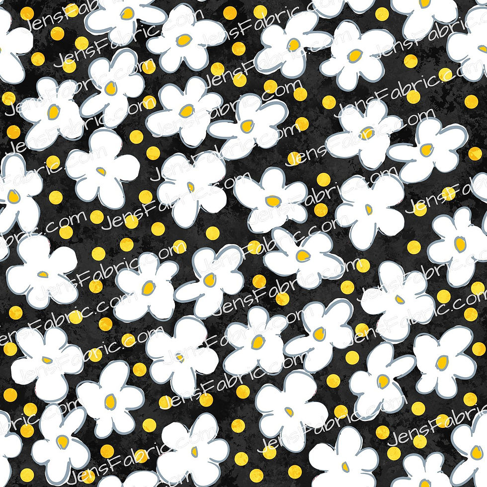 Strawberry Cat Floral Coordinate on black