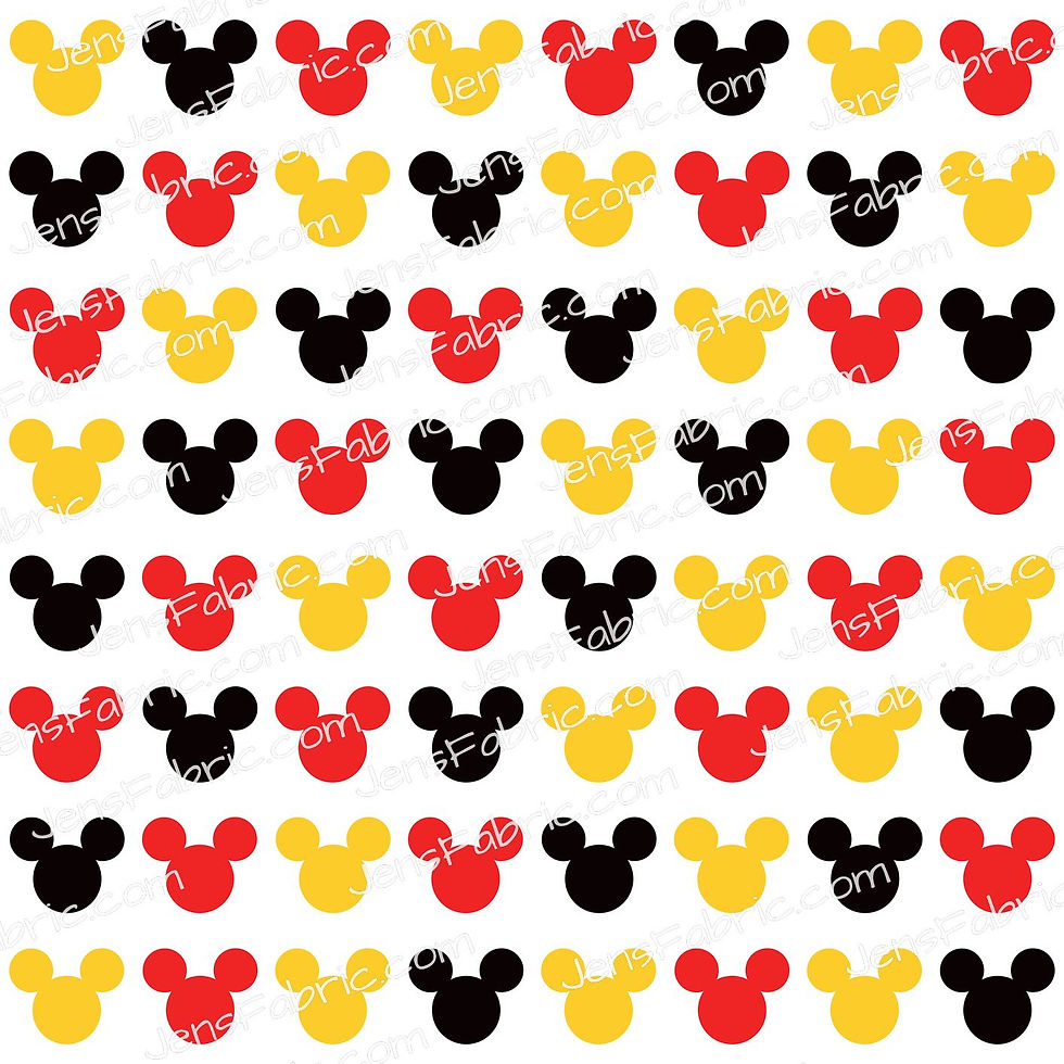 Classic Mickey red, black and yellow heads on white