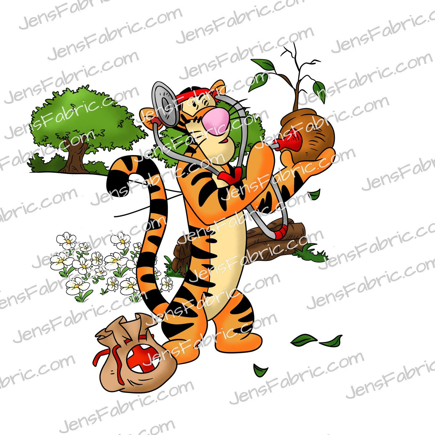 Spring Garden Pooh: tigger doctor panel {choose your own background color}