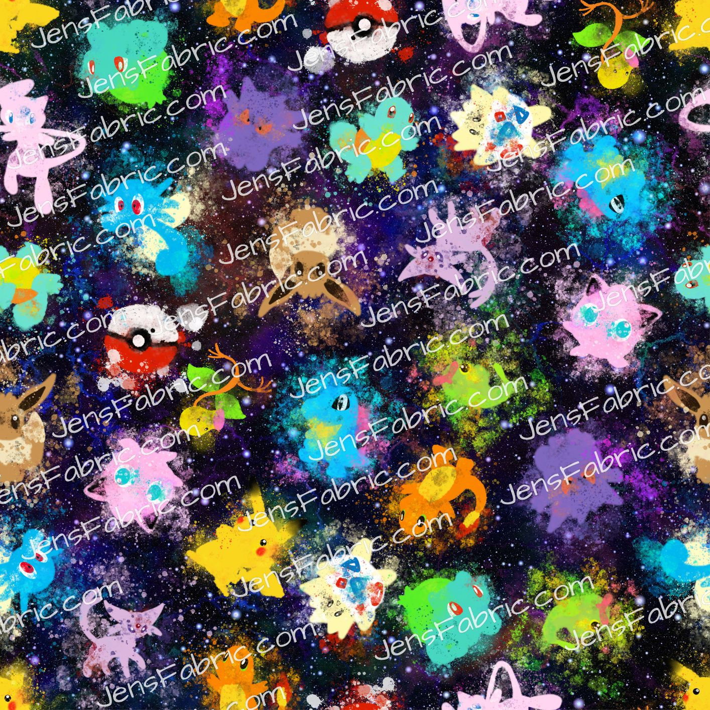 Neon Pokemon Splatter Toss