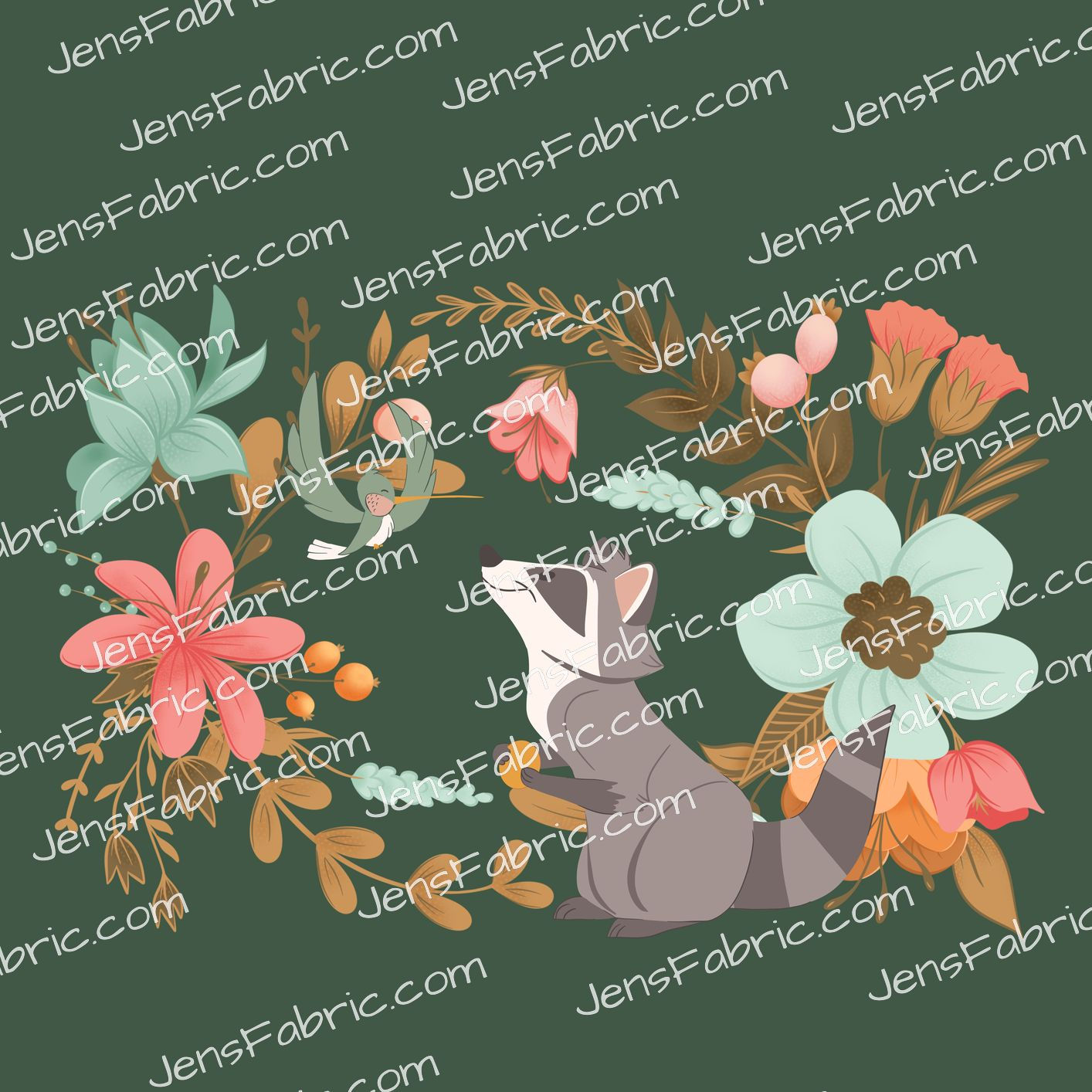 R43 Boho Forest Friends: Meeko panel 1