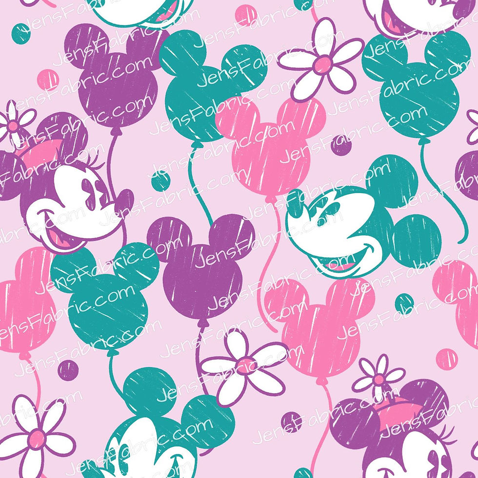 HHarlow Designs: Sketchy Minnie and Mickey Balloons on Light Pink